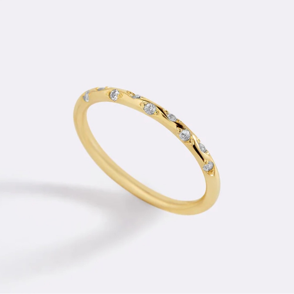 NWT Mint & Lily | Gold Dainty Constellation Birthstone Ring Size 8